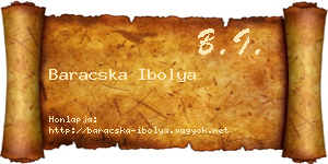 Baracska Ibolya névjegykártya